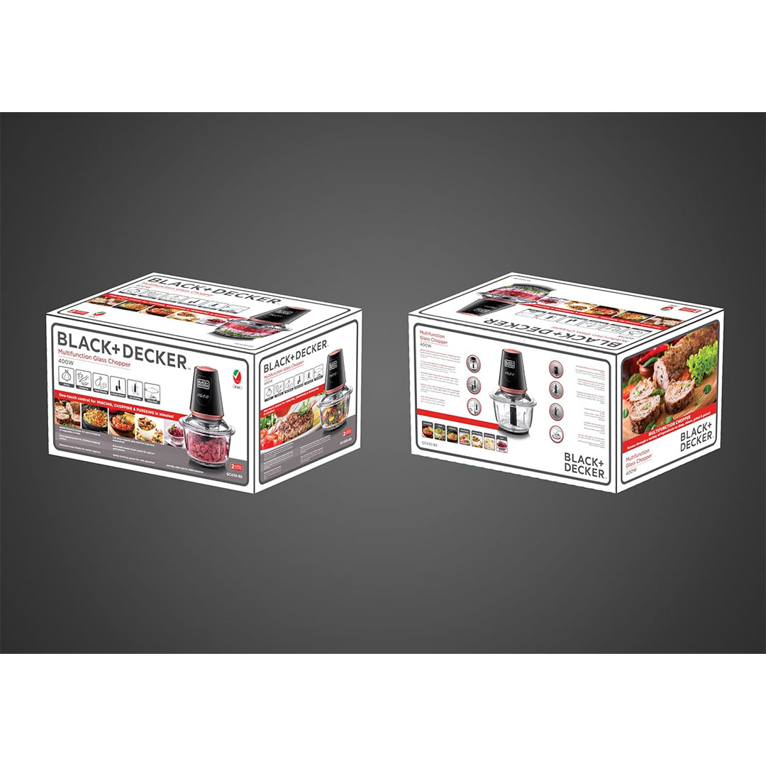 مفرمة بلاك آند ديكر مع وعاء زجاجي - 400 وات - GC430-B5