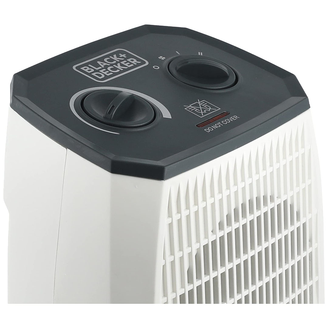 HX310-B9 مدفئة مروحة عمودي مع تحكم حراري ومروحة تبريد - أبيض