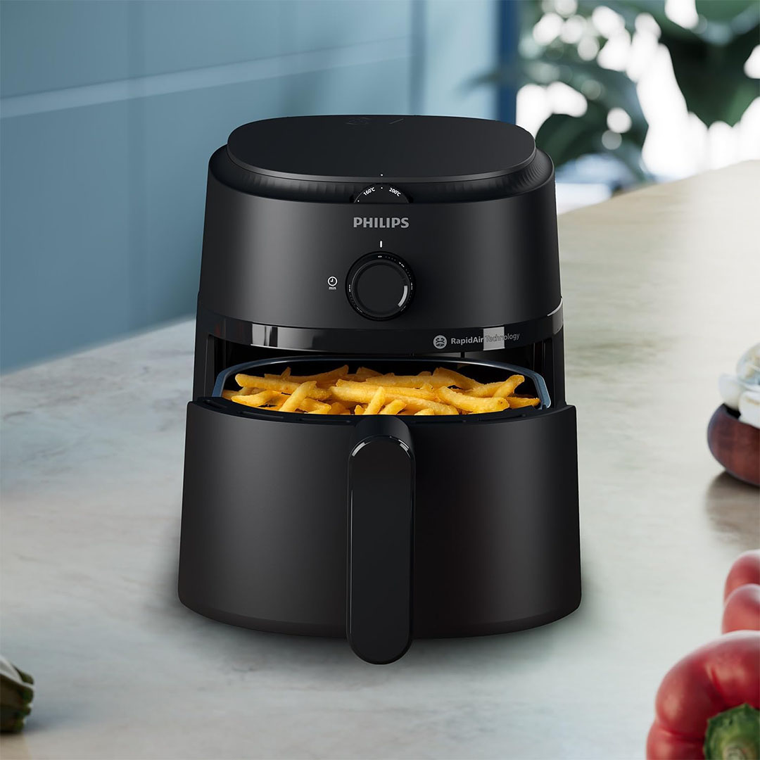 مقلاة هوائية سلسلة 1000 من فيليبس - 3.2 لتر - 1300 وات - أسود - NA110/00