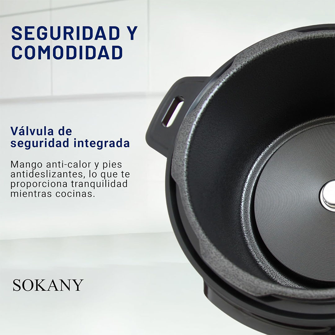 حلة ضغط سوكاني الكهربائية - 5 لتر - أحمر - sk-2402