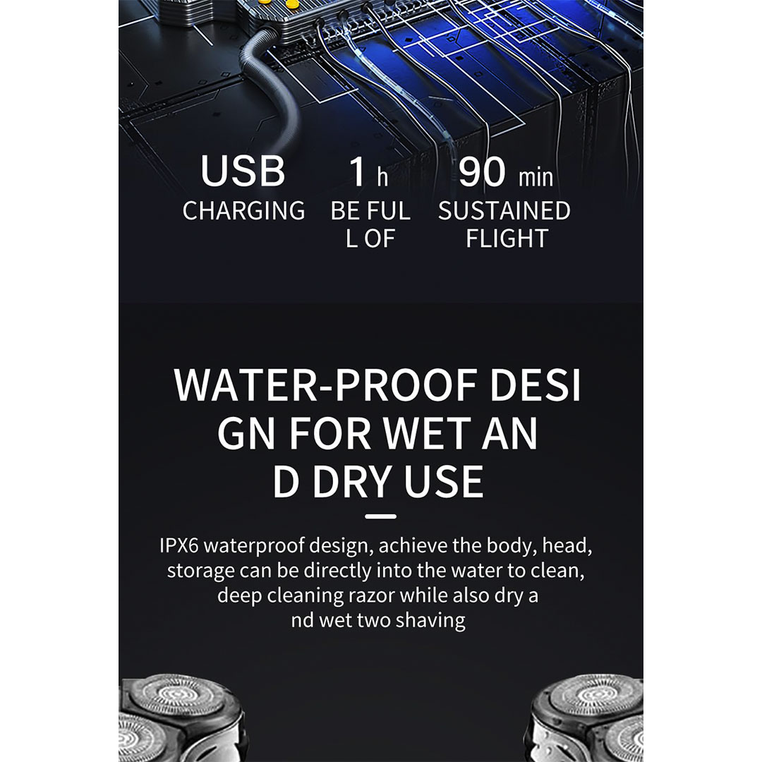 ماكينة حلاقة وتنعيم الدقن VGR قابلة للشحن وضد الماء - V-318