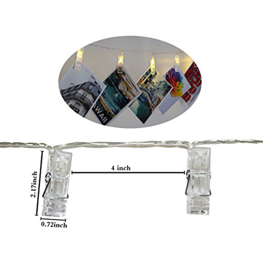 شريط إضاءة ليد 30 لمبة بمشابك للصور