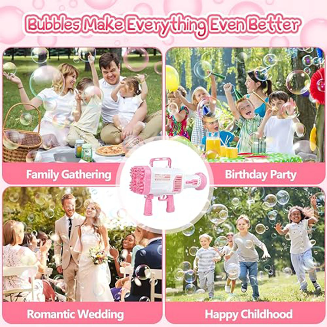 مسدس فقاعات 32 فتحة - وردي