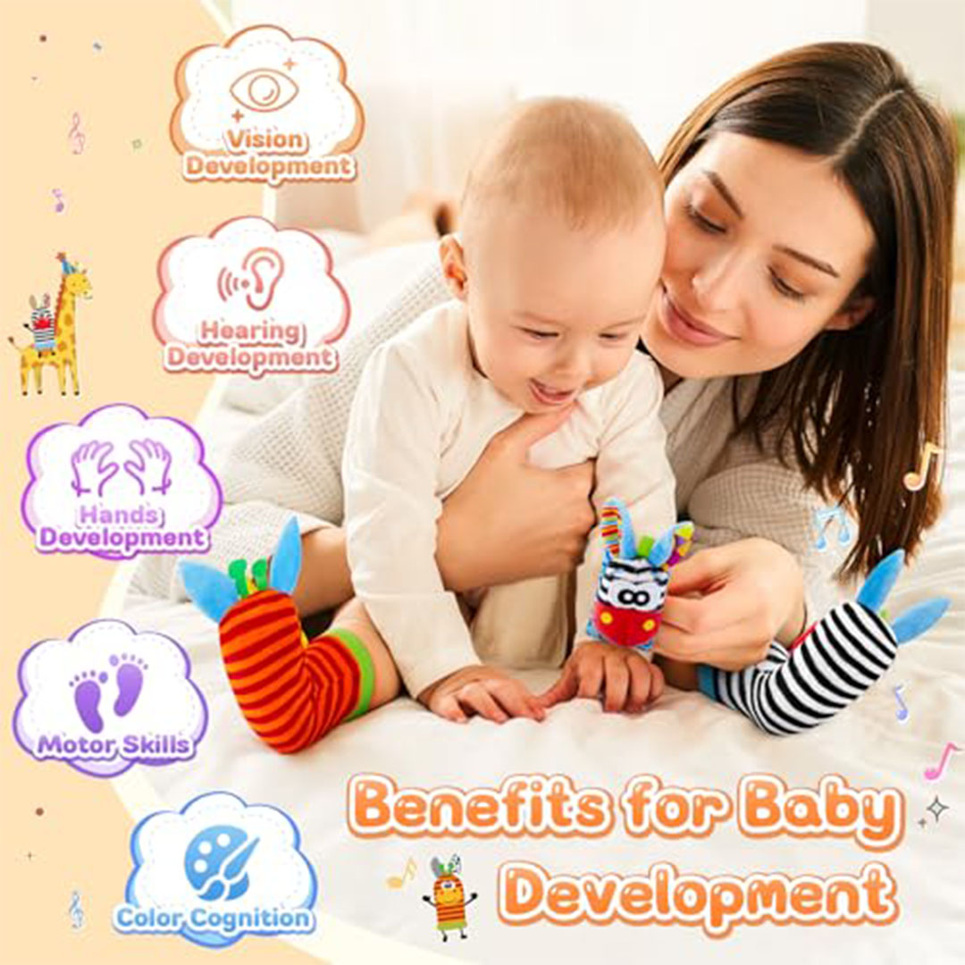 شرابات شخشيخة للأطفال لتنمية الحواس – 4 قطع