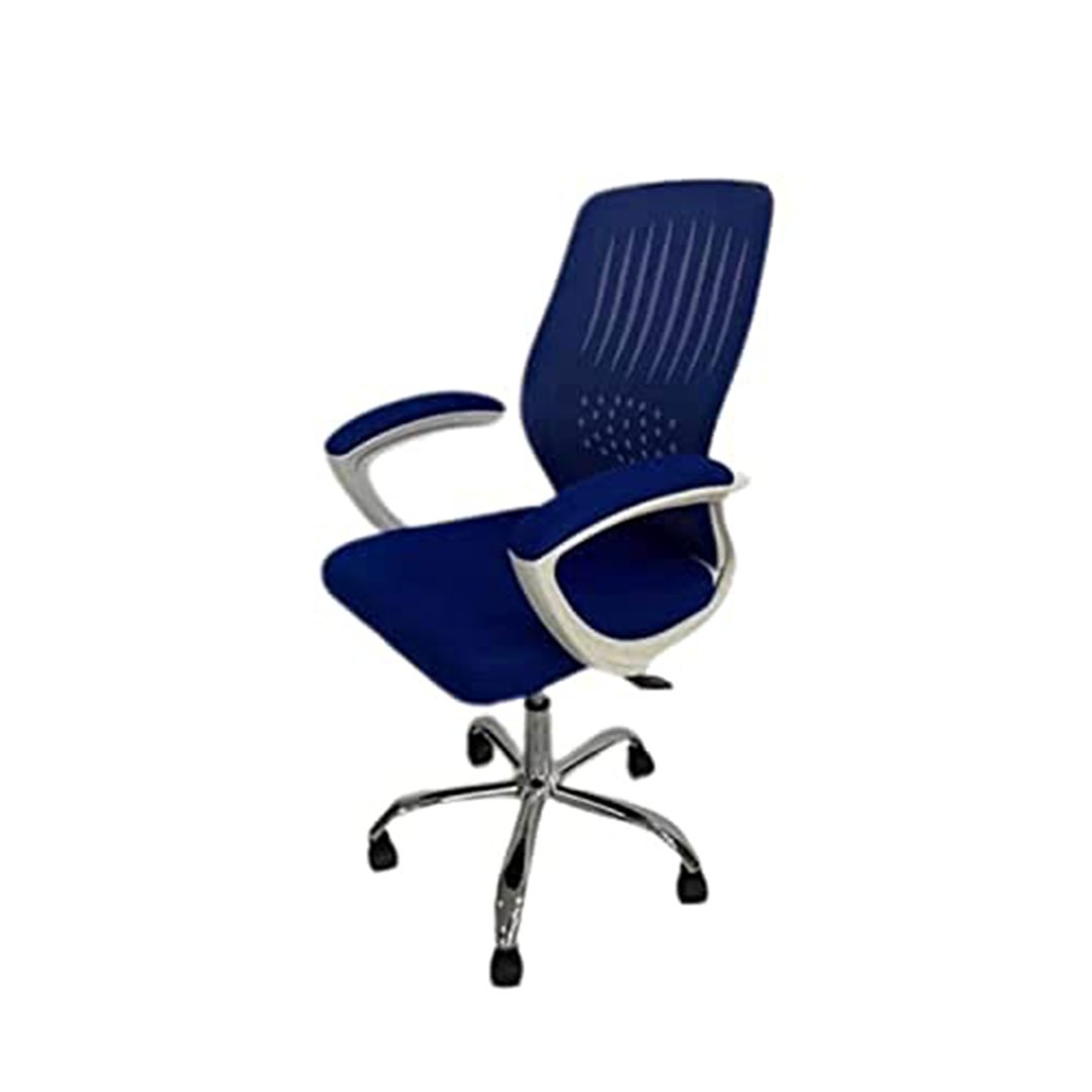 كرسي مكتب غرفة الاجتماعات هيكل أبيض مع نجمة معدنية - أزرق