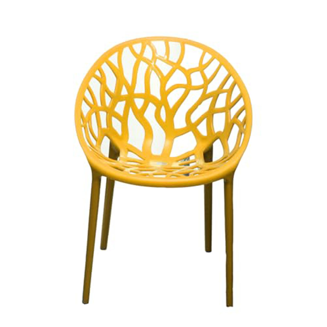 كرسي بلاستيك للمنزل او الحديقة - برتقالي