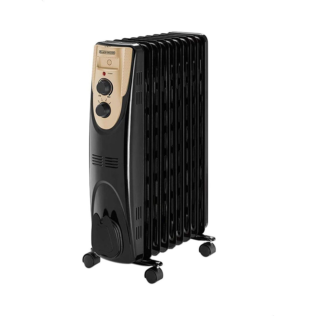 دفاية زيت من بلاك اند ديكر، 9 ريش - 2000 وات - اسود - OR090D-B9