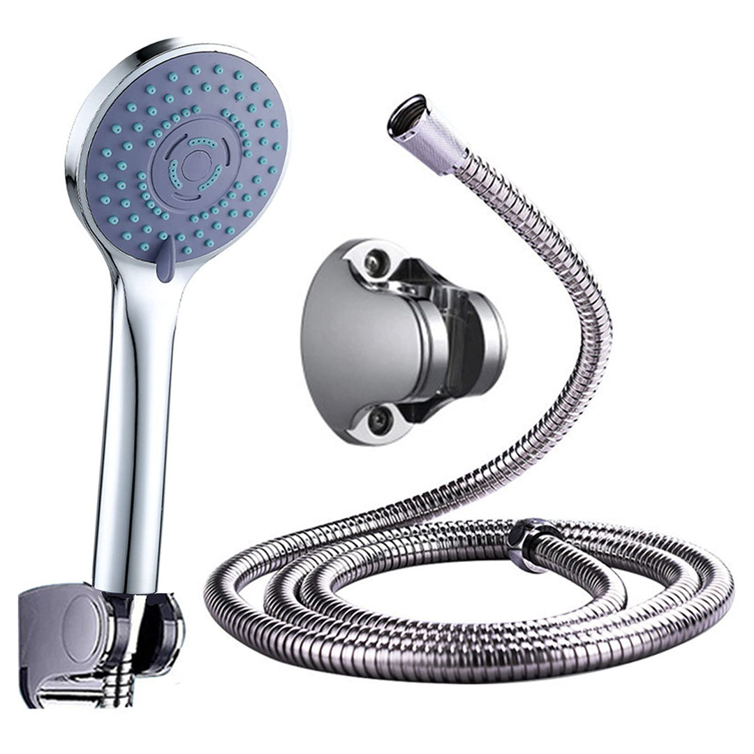 طقم دش سماعة بلاستيك - 3 قطع - فضي