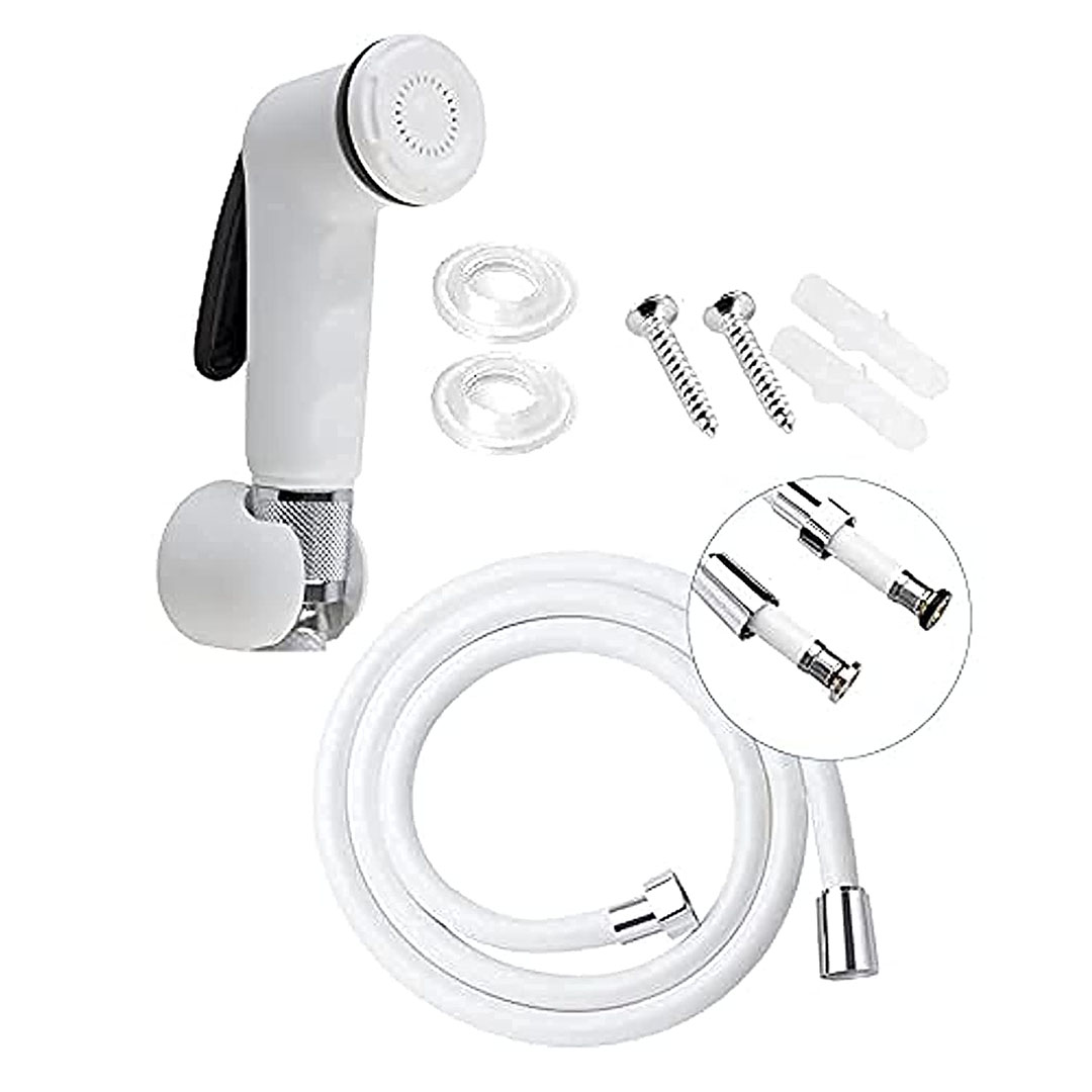 شطافة تواليت خارجية بلاستيك - 3 قطع - أبيض