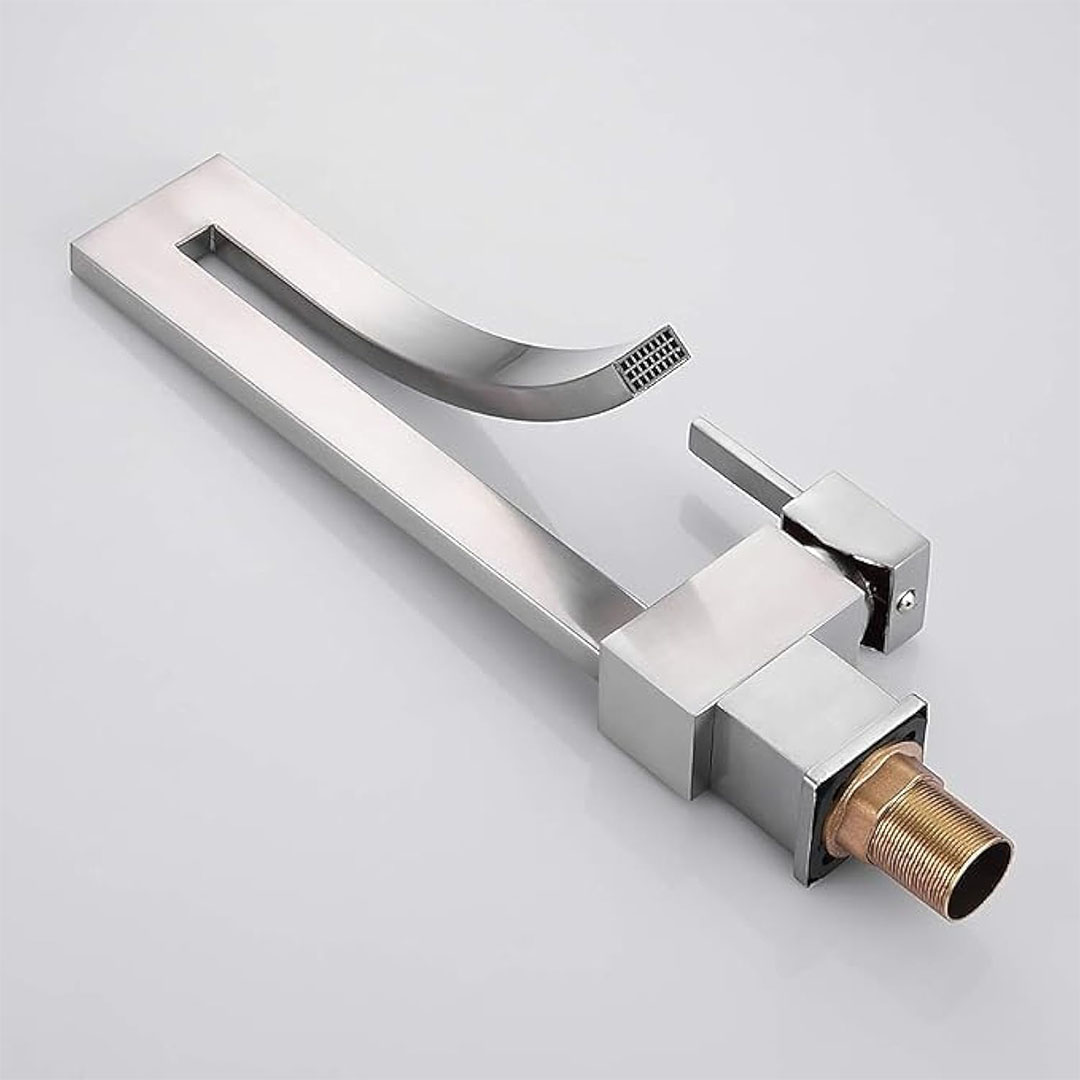 خلاط حوض حمام ستانلس ستيل - فضي