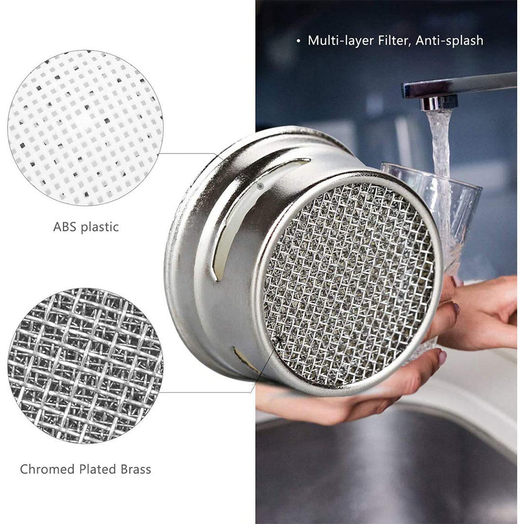 فلتر حنفية بلاستيك- 3 قطع - فضي