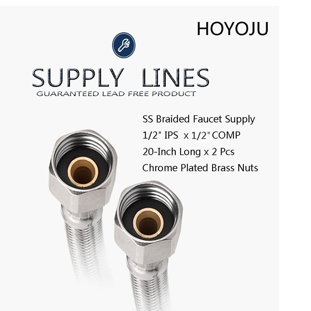 وصلات أنابيب مياه - 1.27 سم - 2 قطعة - فضي - SUS304