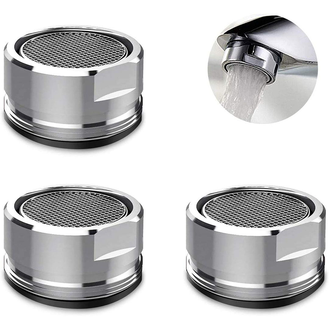 فلتر حنفية بلاستيك- 3 قطع - فضي