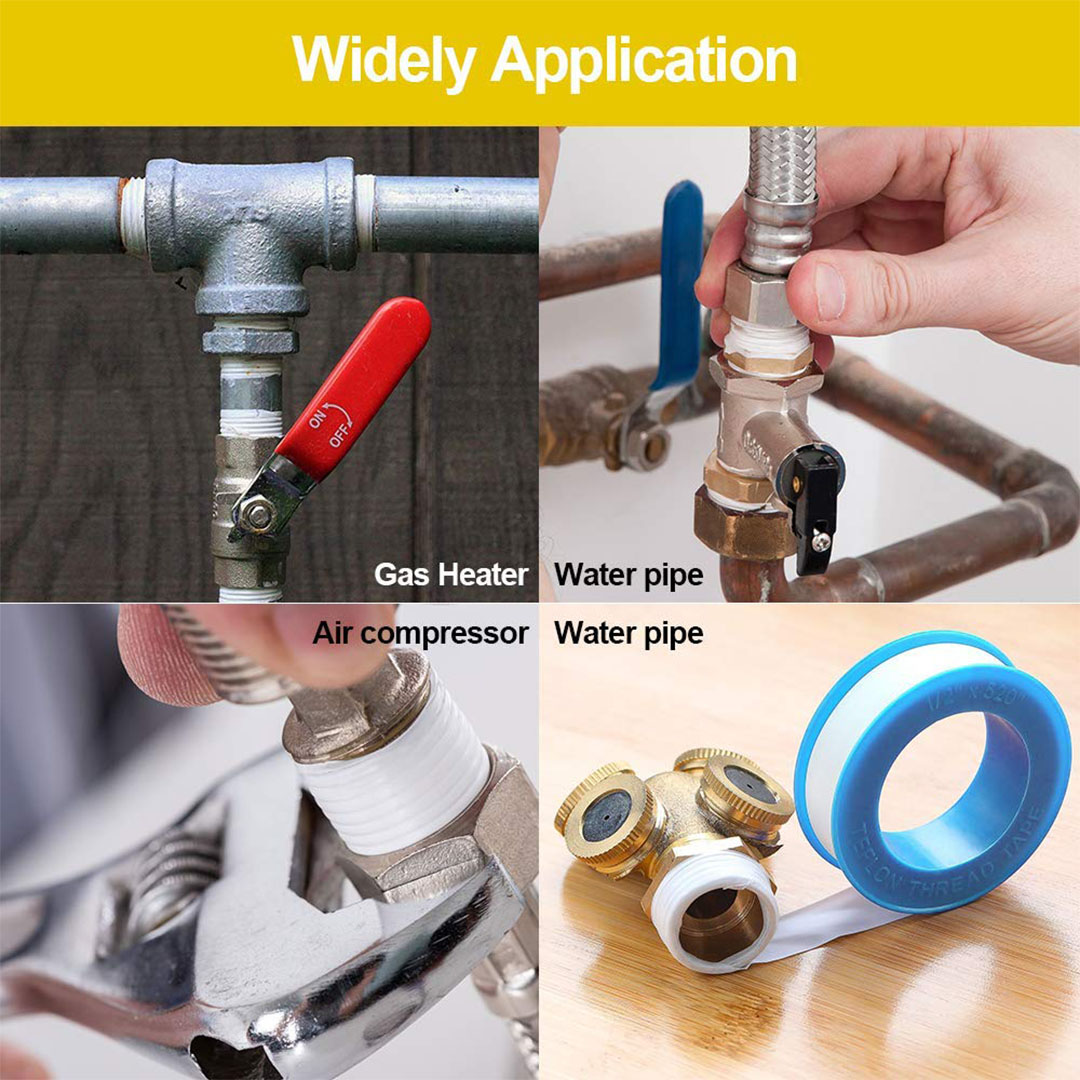 شريط تيفلون مانع للتسرب - 2 قطعة - أبيض