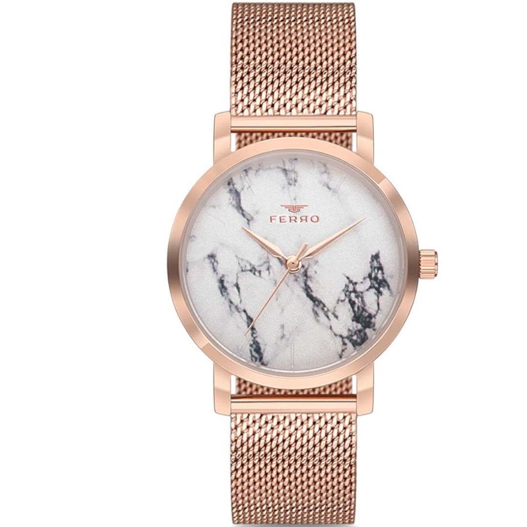 F2792C-C ساعة أنالوج حريمي - 34 ملم - ذهبي وردي