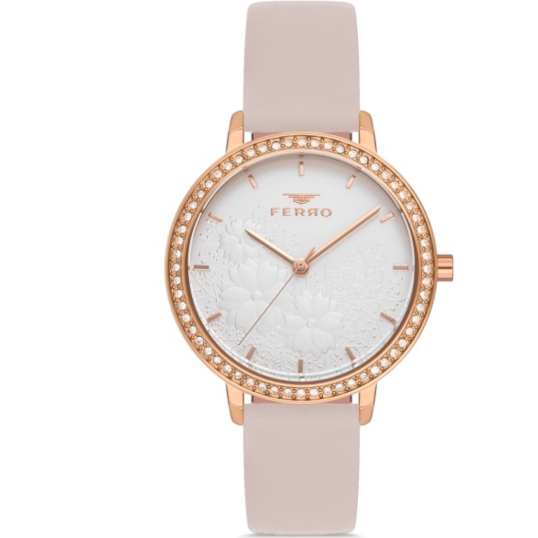 Fl21242B-S2 ساعة أنالوج حريمي - 34 ملم - بيج