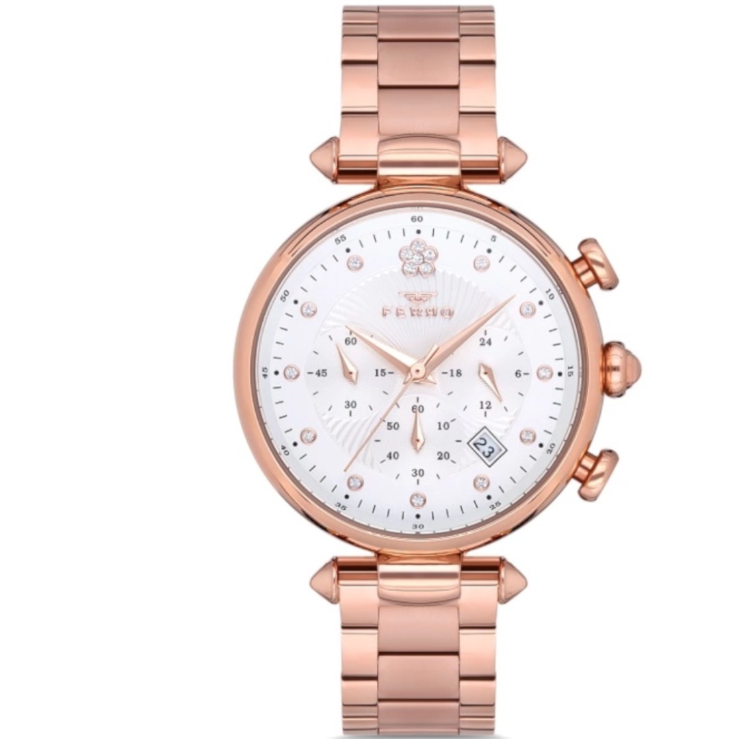 FM41080A-C ساعة أنالوج حريمي - 34 ملم - ذهبي/وردي