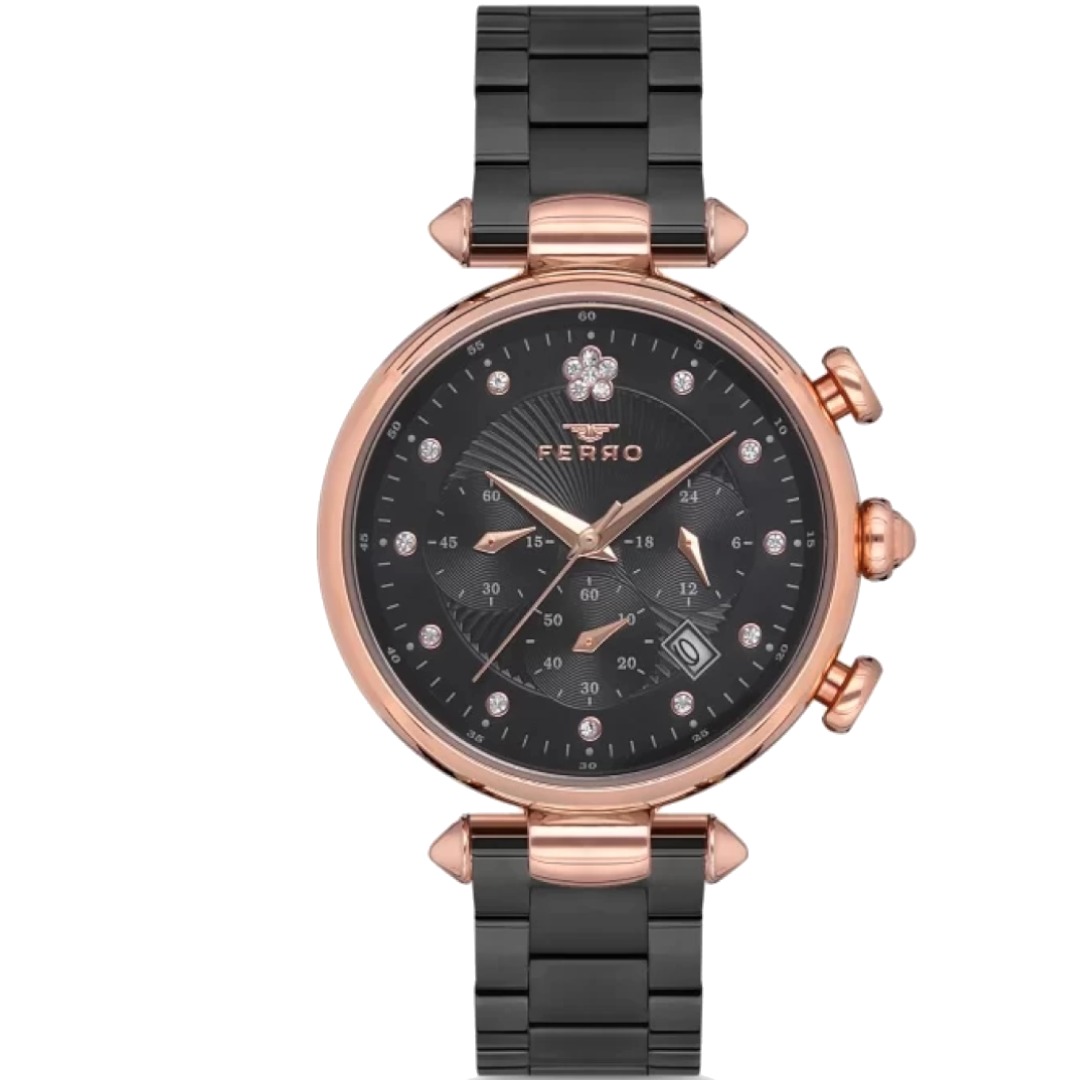 FM41080A-R ساعة أنالوج حريمي - 34 ملم - أسود