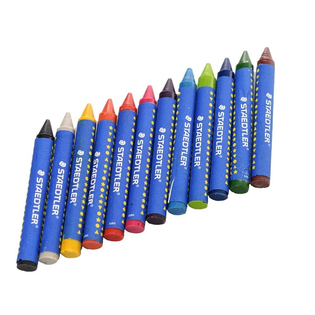 مجموعة اقلام شمع كبيرة - 12 لون - متعدد الالوان