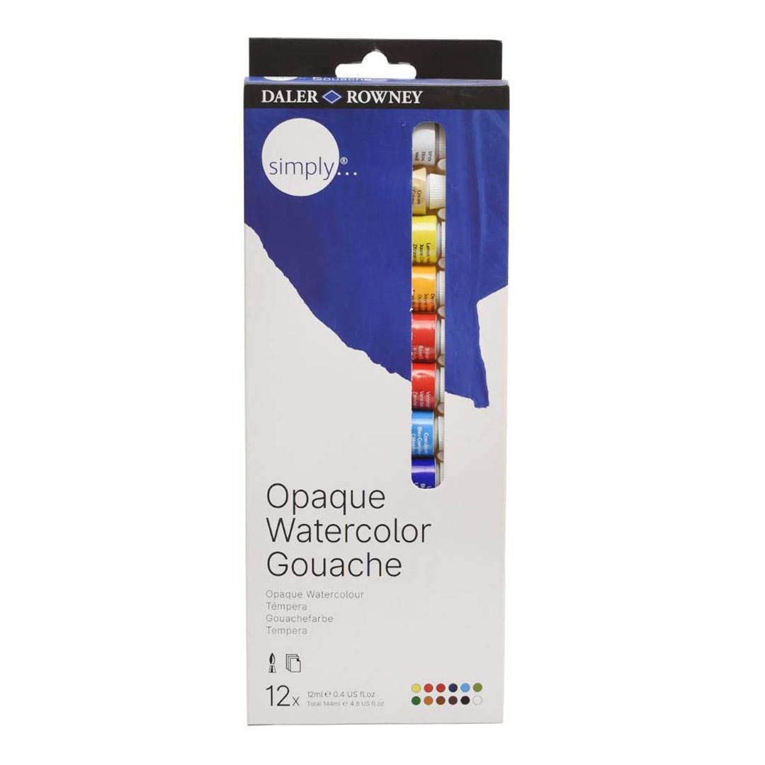 مجموعة الوان مائية جواش غير لامعة - 12 قطعة - 150 مللي