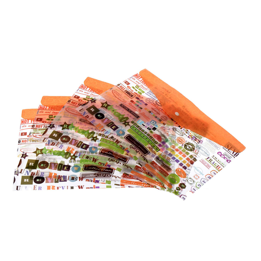 حافظة ورق مطبوع - 4 قطع - متعددة الالوان