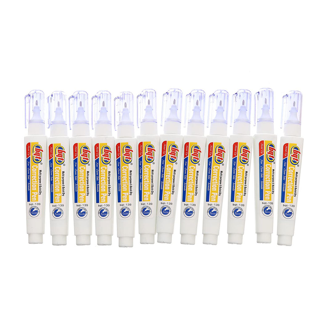 قلم كوريكتور تصحيح - 12 قطعة - أبيض