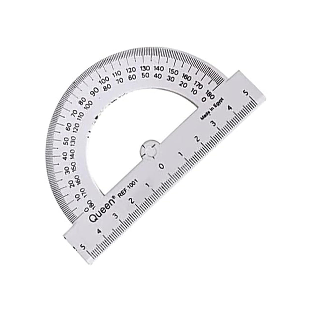 منقلة بلاستيكية بزاوية 180 درجة - 6 قطع - شفافة