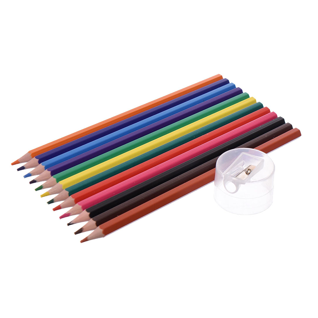 6022 مجموعة اقلام تلوين خشب - 12 قطعة - متعددة الالوان