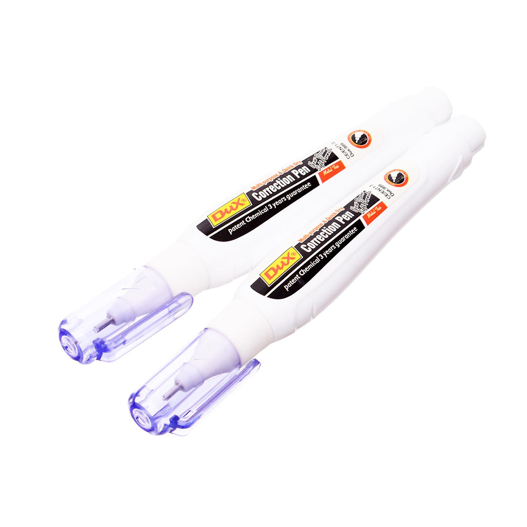 999 قلم كوريكتور بسن معدن - 2 قطعة - أبيض