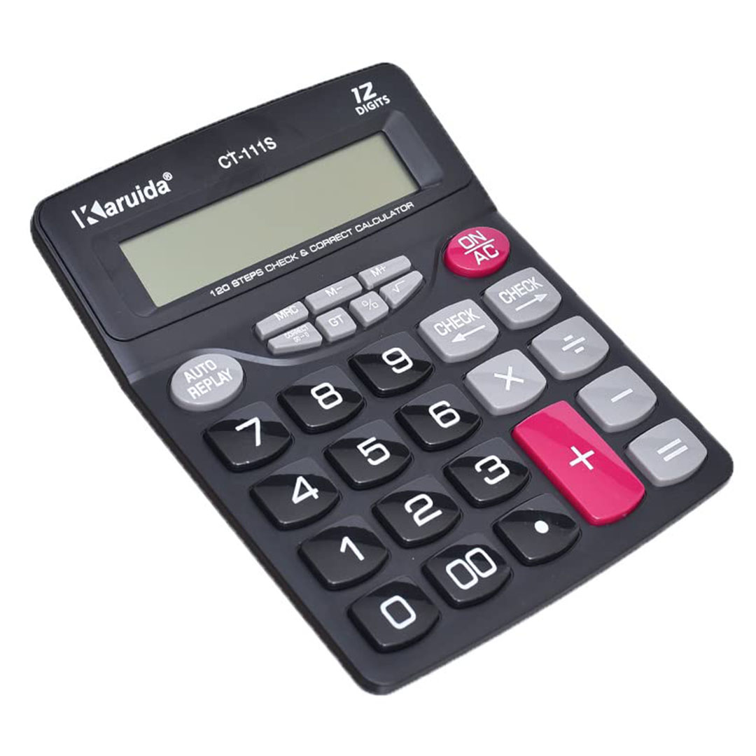 CT-111S الة حاسبة الكترونية 12 رقم - أسود