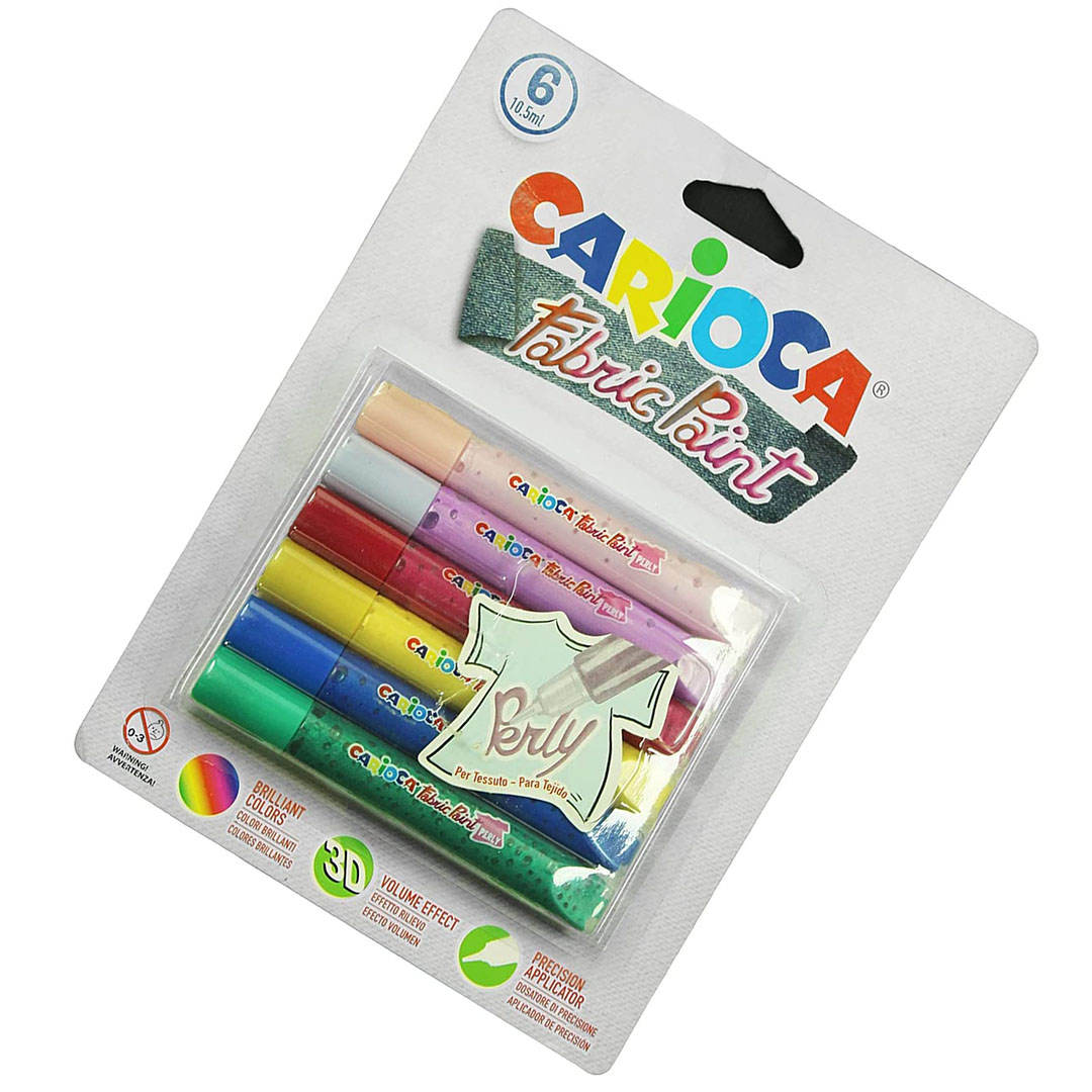 دهانات بليستر للقماش - 6 قطع - مقاس 10.5 مل