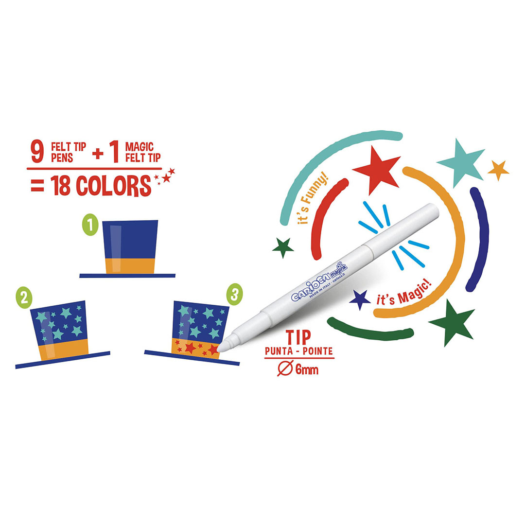 مجموعة اقلام حبر سحرية متغيرة اللون - 10 قطع - متعددة الالوان