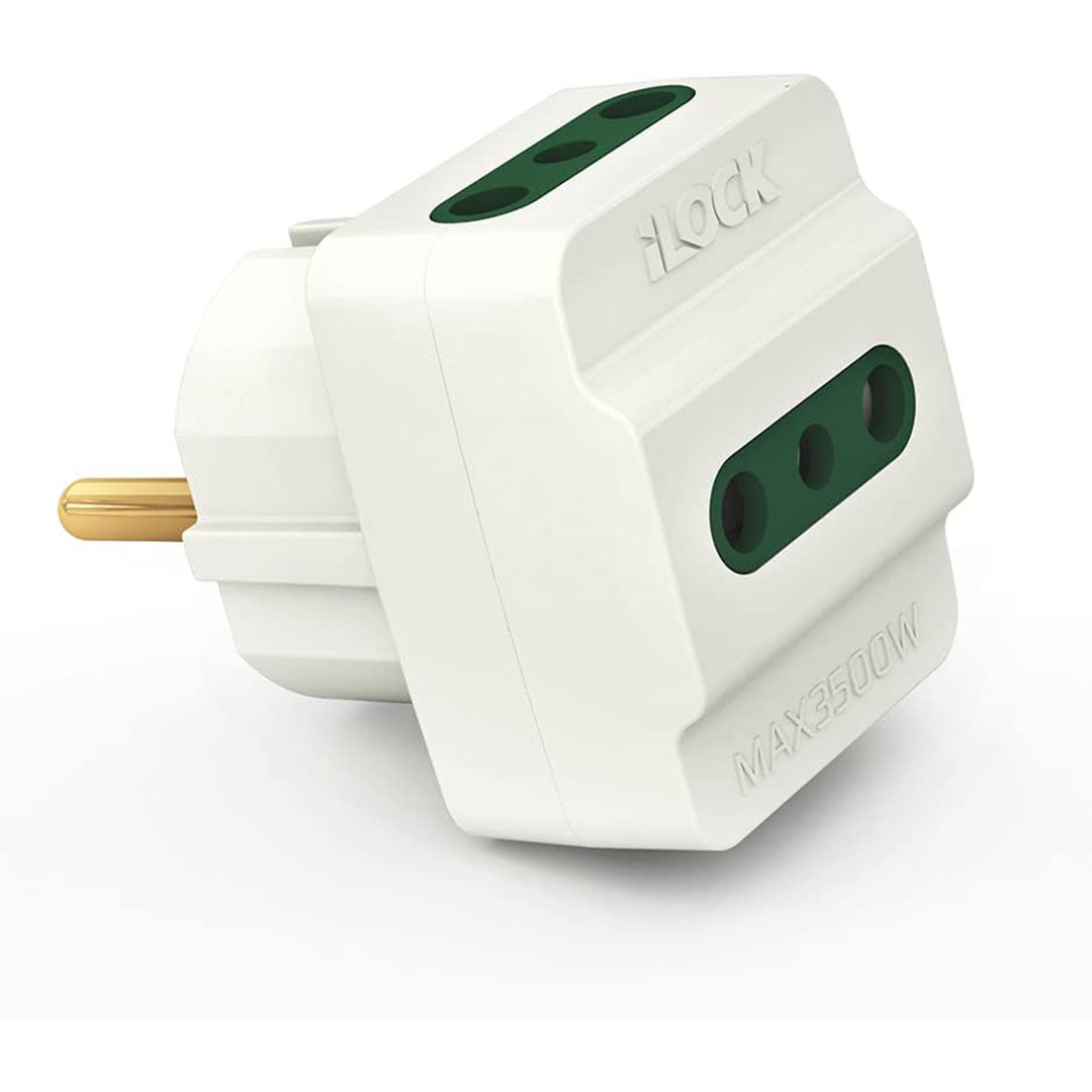 مجموعة مشترك حائط ثلاثي - 3 قطع - 3500 وات - أبيض