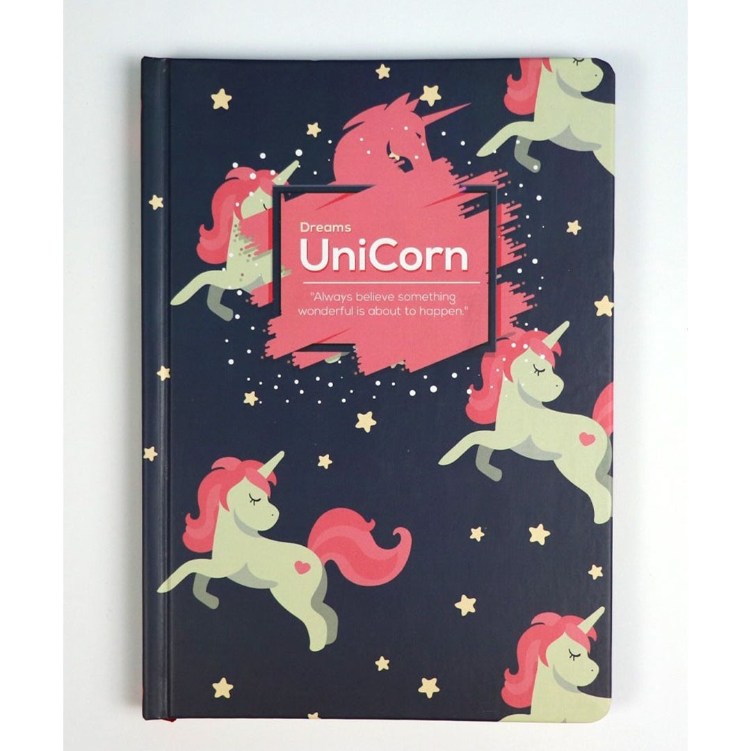 نوت بوك A5 يوني كورن 80 ورقة - كحلي