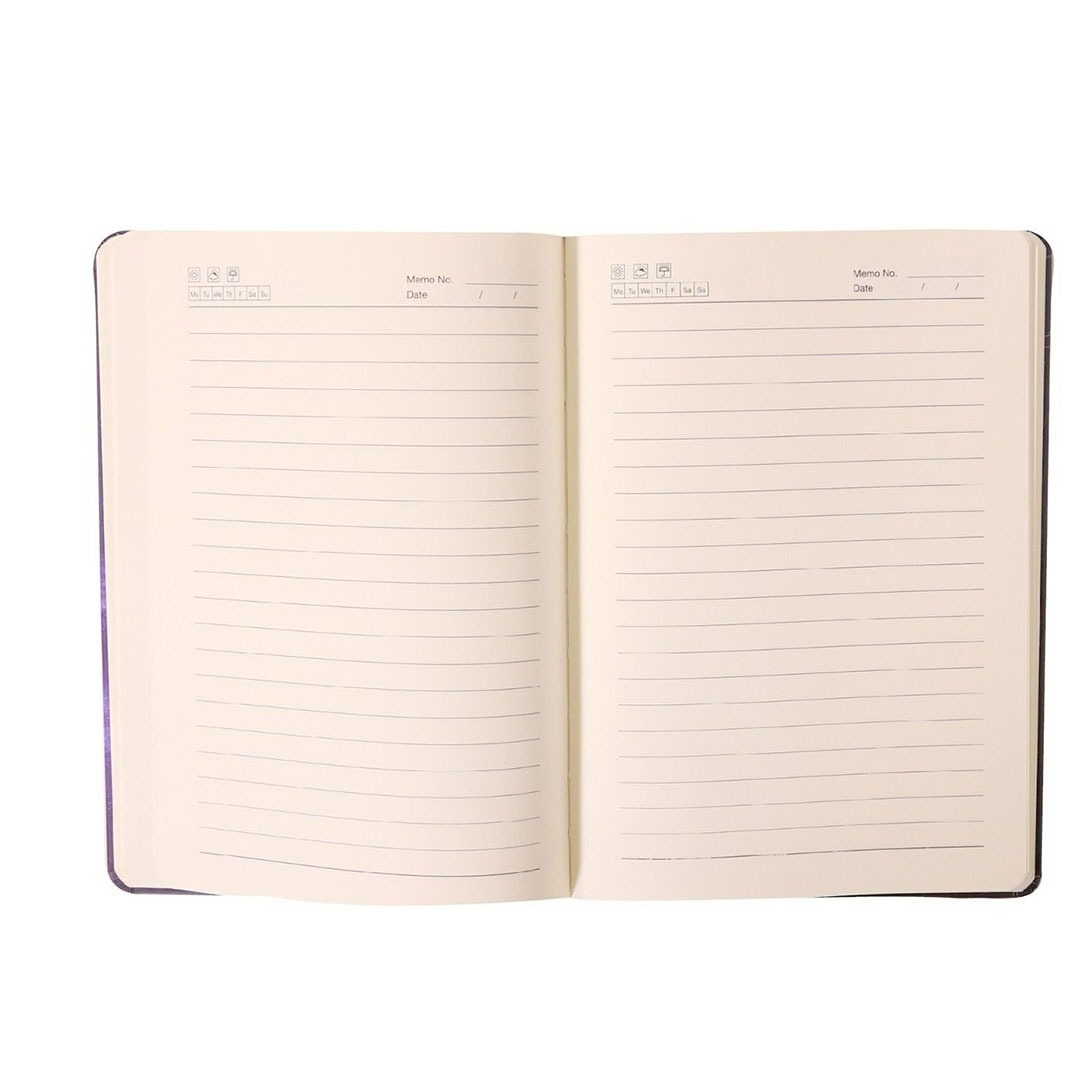 نوت بوك A5 جلد ورق كريمي 100 ورقة - كحلي