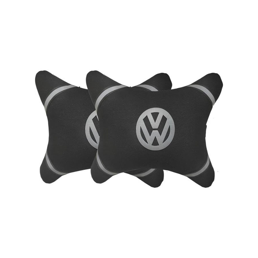 وسادة رقبة للسيارة 2 قطعة - فولكس فاجن - أسود/أبيض
