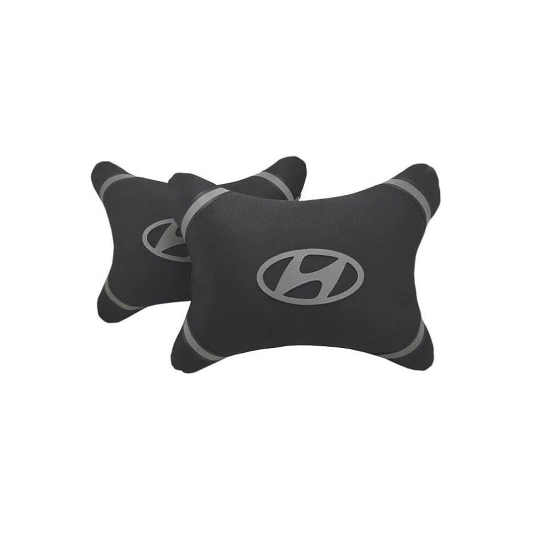 وسادة رقبة للسيارة 2 قطعة - هيونداي - أسود/أبيض
