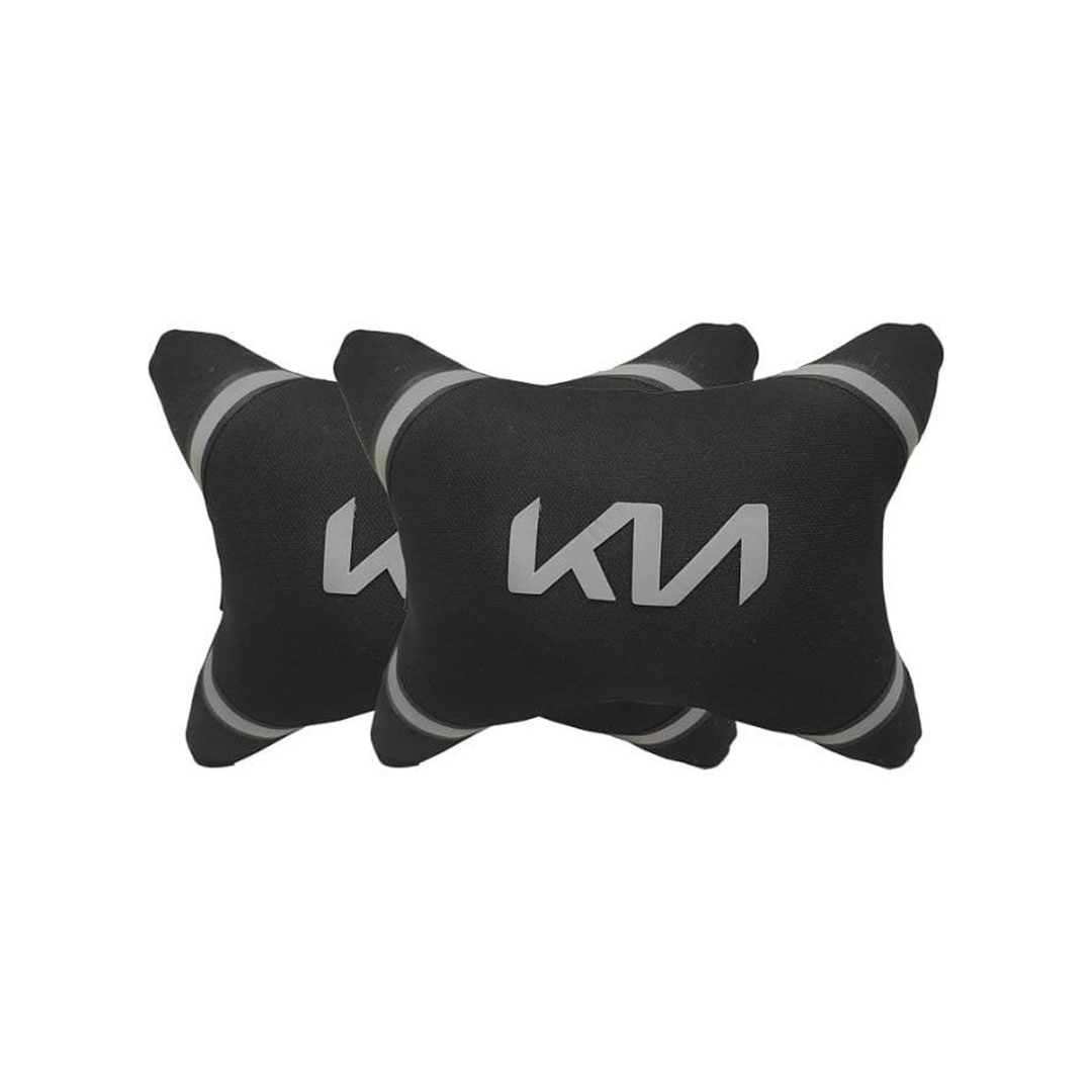 وسادة رقبة للسيارة 2 قطعة - كيا - أسود/أبيض