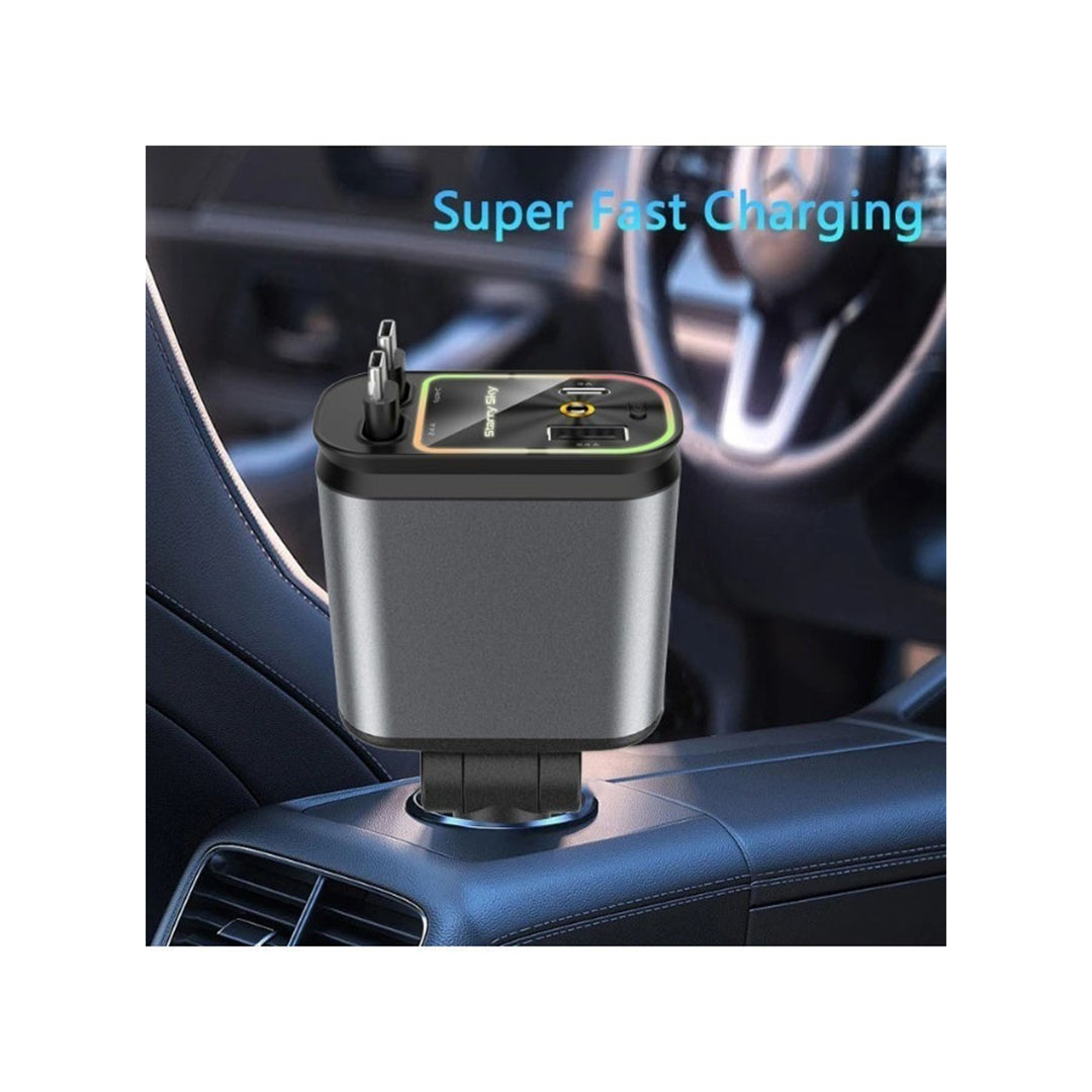 جهاز إرسال FM لاسلكي بتقنية بلوتوث من Flash Energy PD20W+QC3.0 - بمنفذي USB - مع شحن عالي السرعة وبث صوتي فائق الوضوح للأجهزة الذكية - أسود