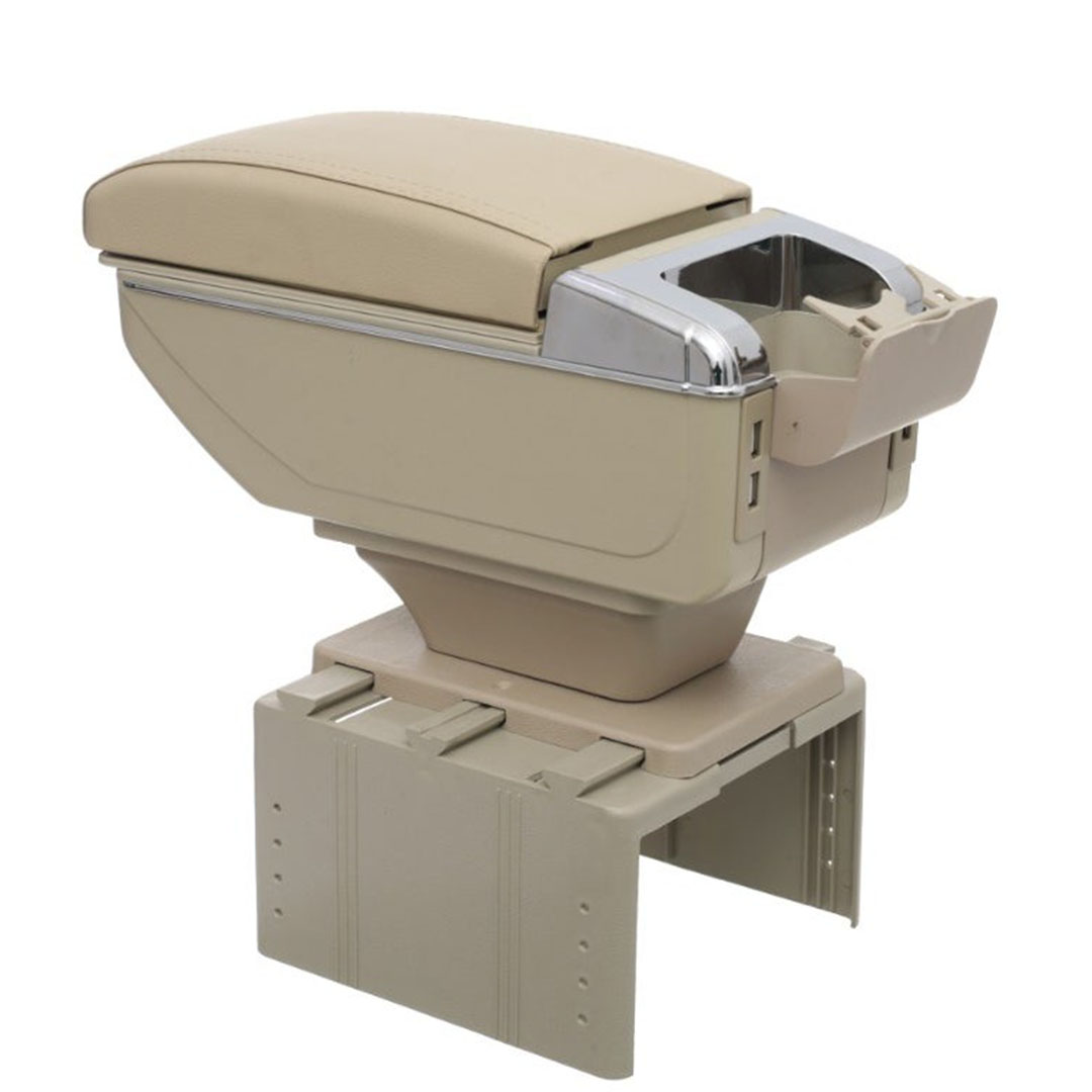 صندوق مسند ذراع أوتوماتيكي - بلاستيك وجلد - بيج