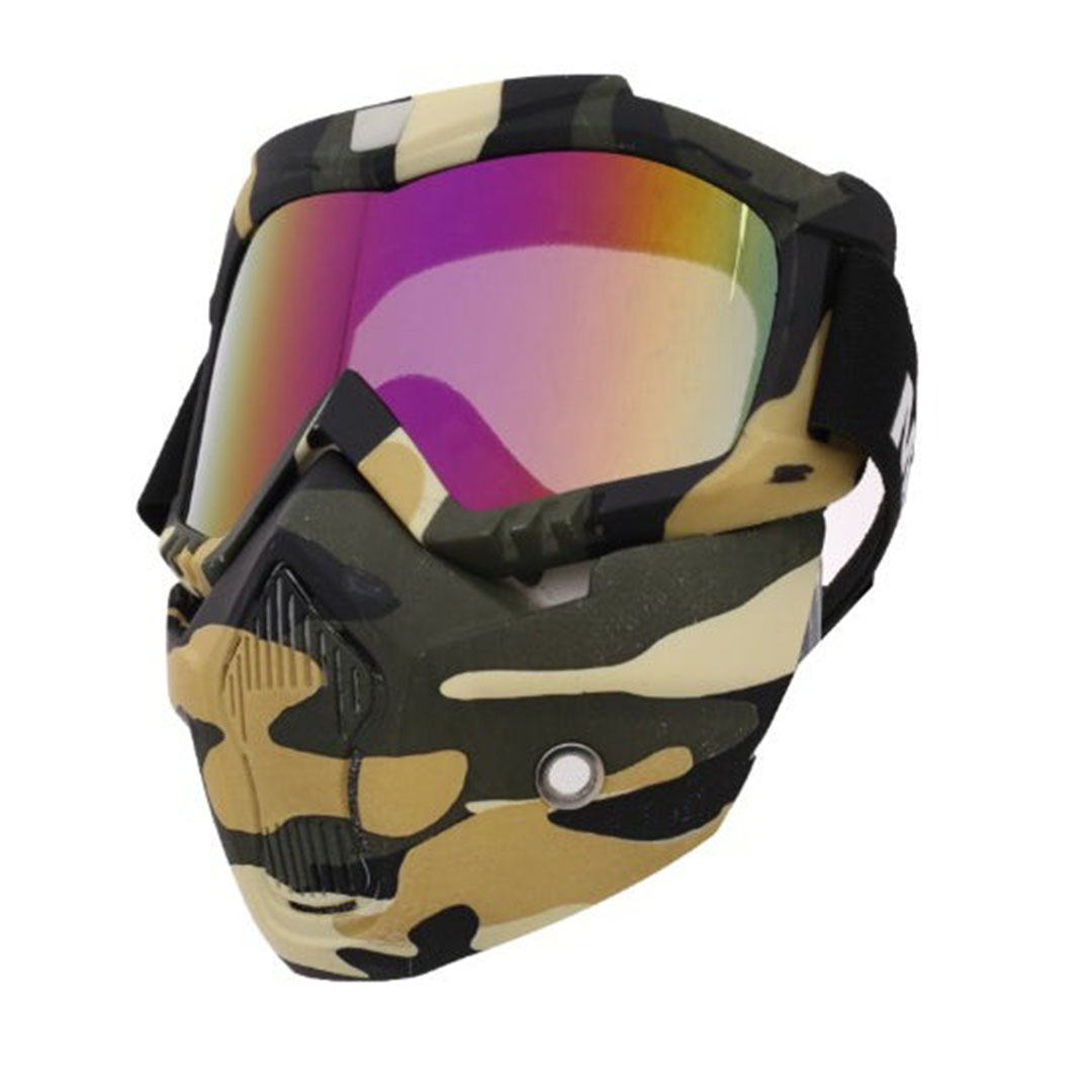 قناع وجه للدراجات - قابل للتنفس - متعدد الألوان - بلاستيك