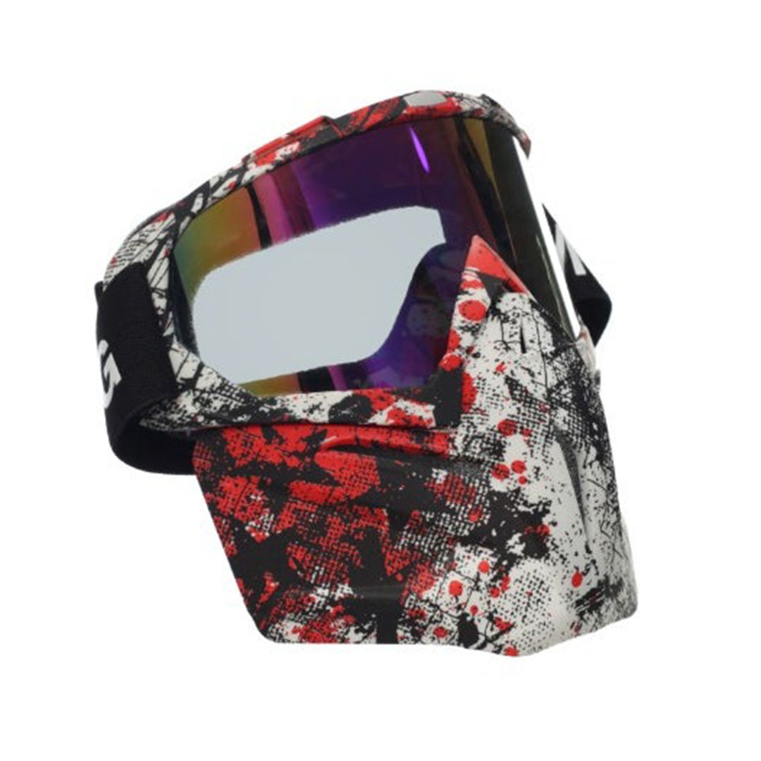 نظارات قيادة للدراجات النارية مع قناع قابل للإزالة - مضاد للضباب - بلاستيك