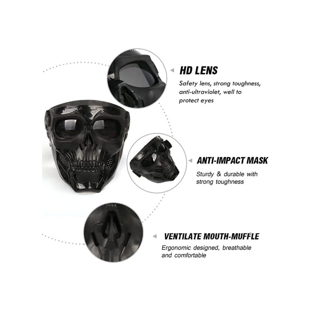 قناع وجه على شكل جمجمة - أسود