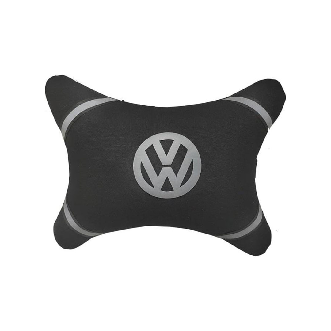 وسادة رقبة للسيارة 2 قطعة - فولكس فاجن - أسود/أبيض