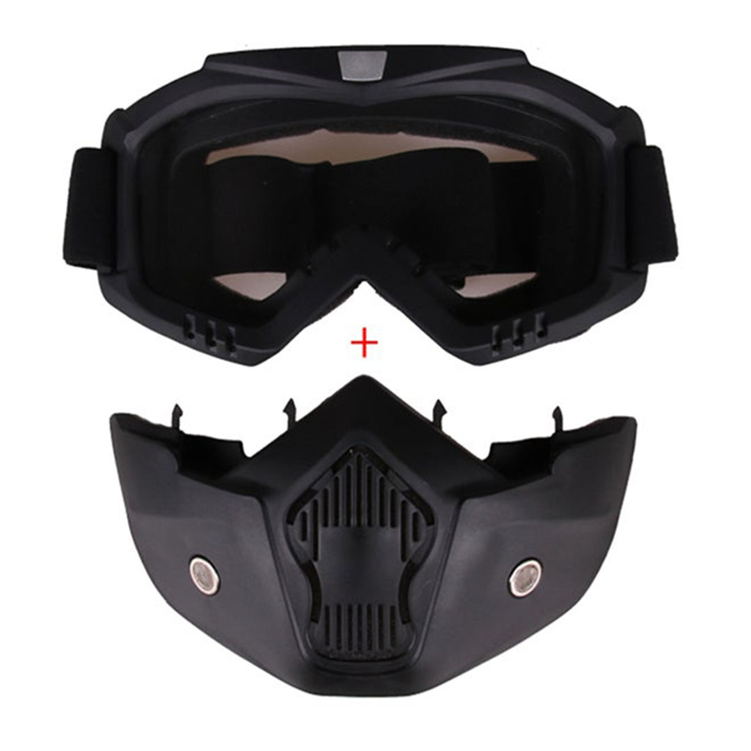 قناع حماية للوجه لراكبي الدراجات النارية - أسود