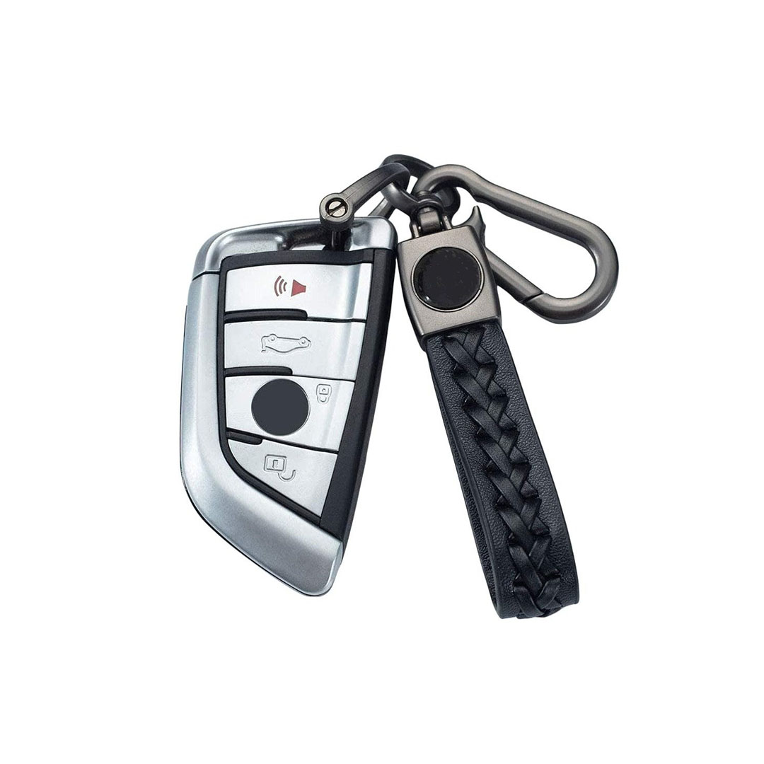 سلسلة مفاتيح جلد لسيارة فولكس - أسود