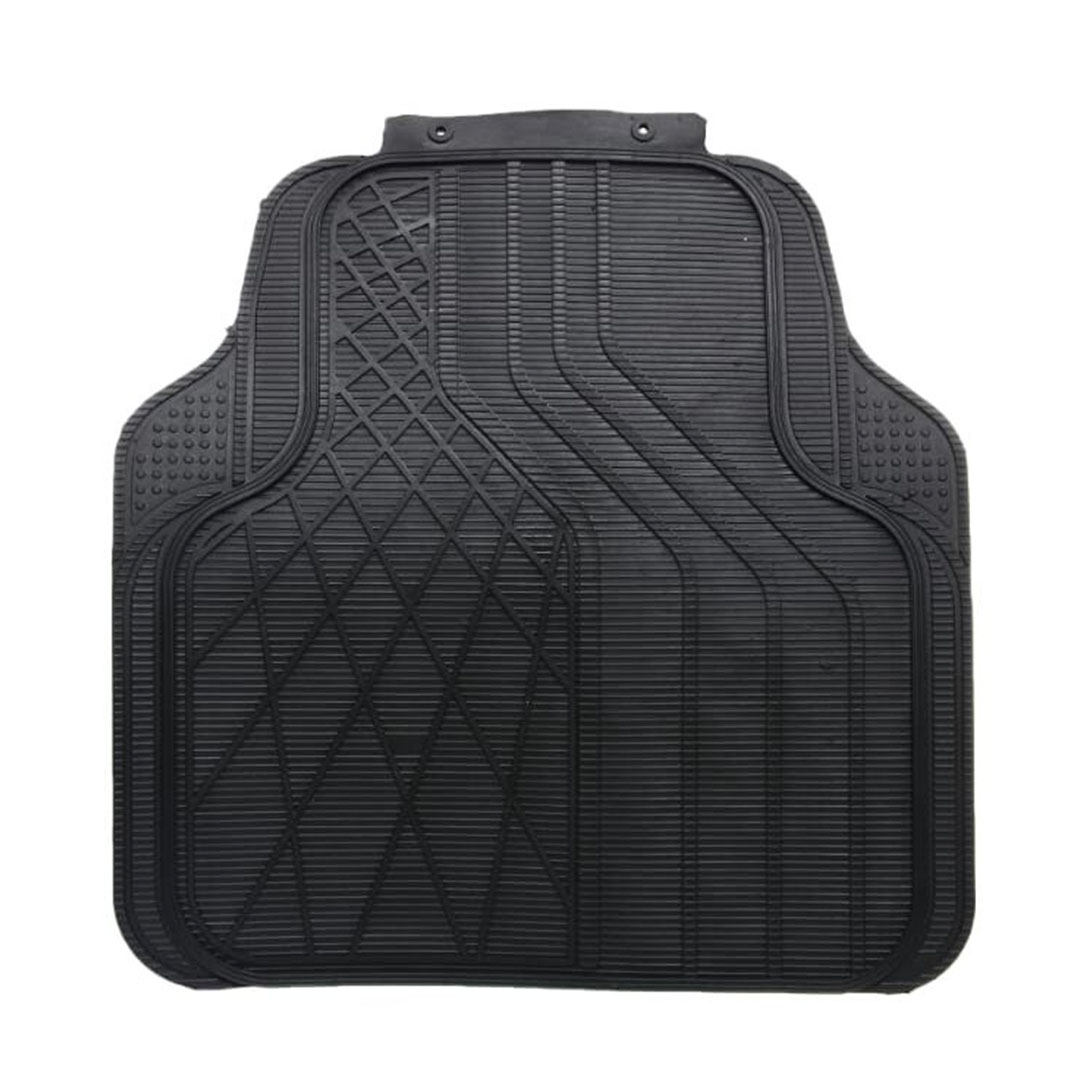 طقم دواسات جلدية مع شعار فيات - 5 قطع - أسود أحمر