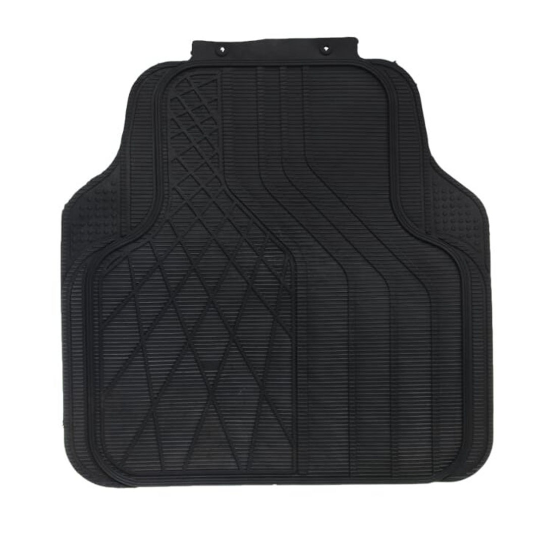 طقم دواسات جلدية مع شعار هيونداي - 5 قطع - أسود أحمر