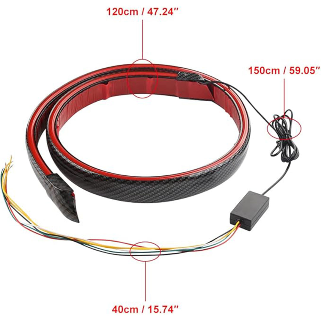 شريط ليد للفرامل لجناح السيارة - أسود
