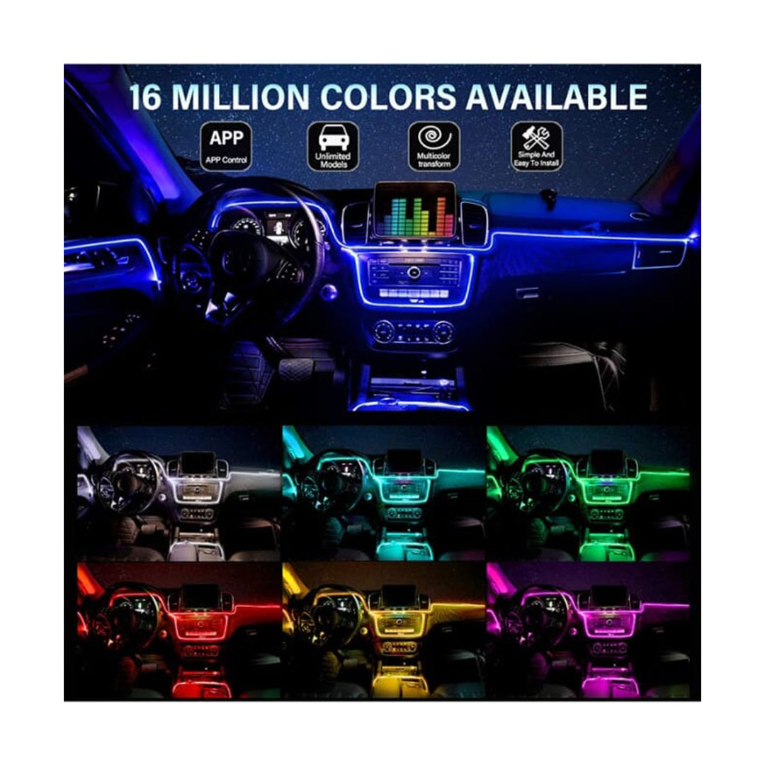 شريط ليد أبلكيشن 5 عين للسيارة - 6 متر - متعدد الالوان